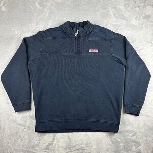 Vineyard Vines 1/4 Zip Men’s Medium Navy Blue Pullover Sweater Padding Winter